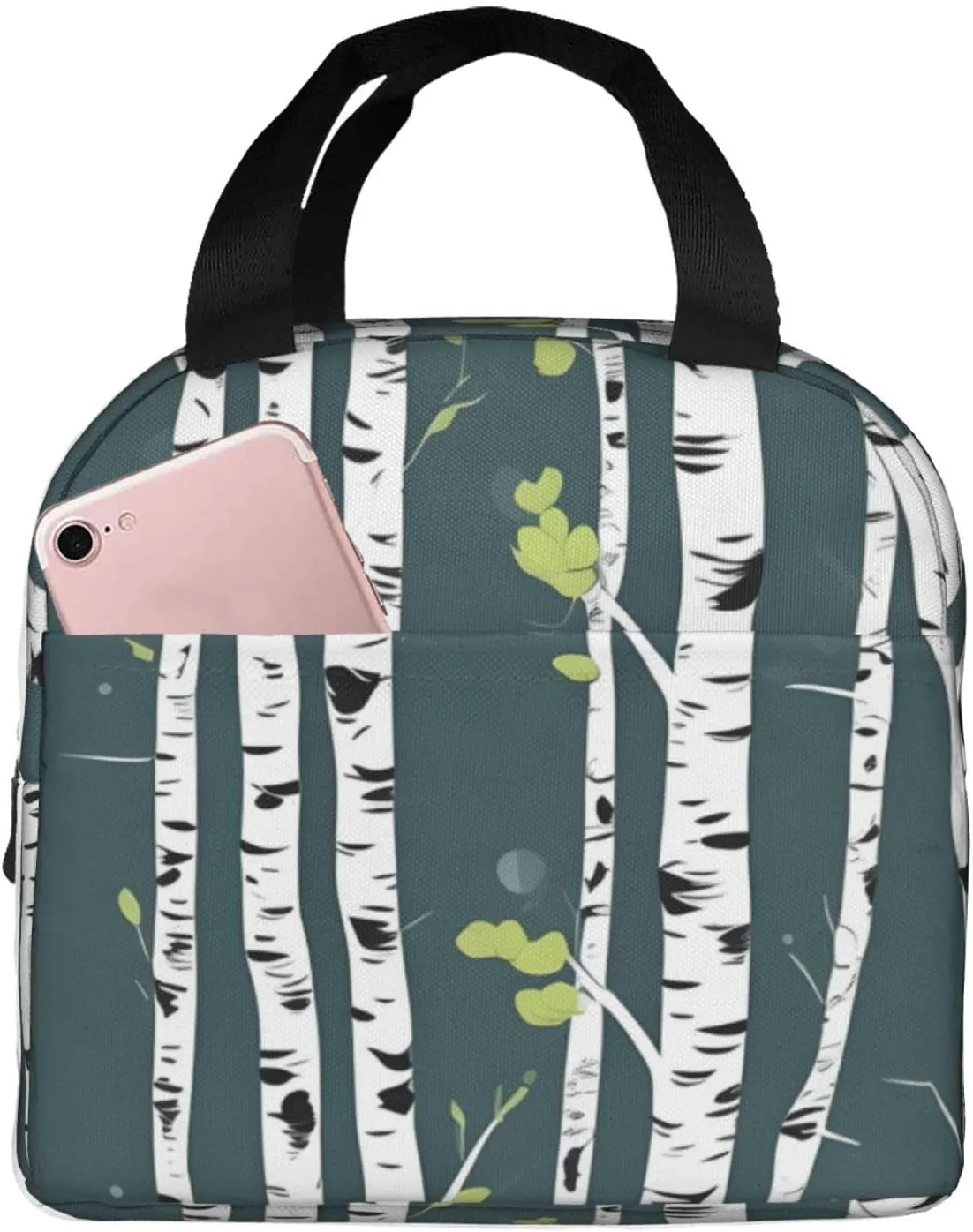 Beauty Birch Tree Print Lunch Tote Bag Adult Insulated Tote Bags Work Travel Outdoor Daily Use