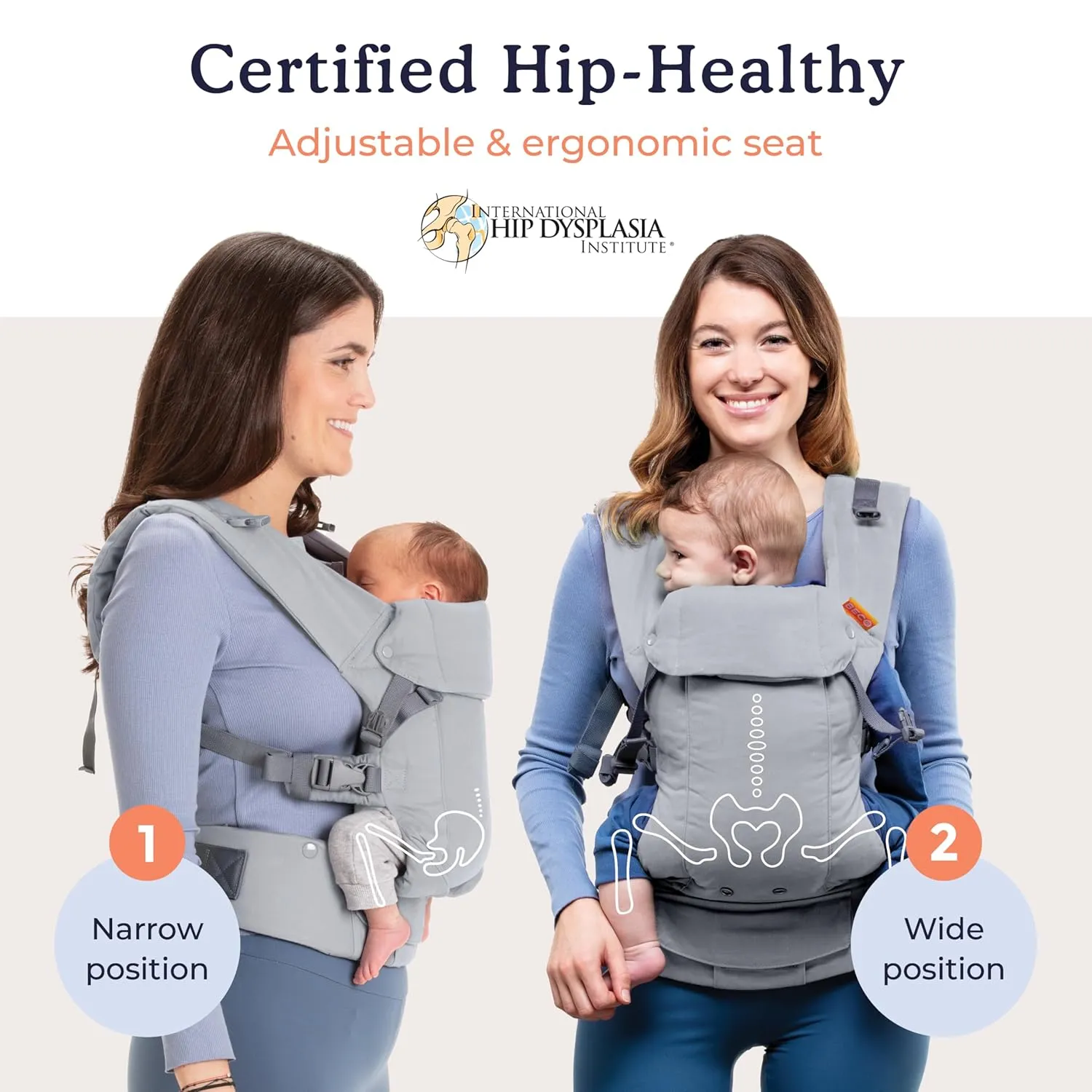 Beco Baby Carrier Gemini Newborn to Toddler-Front, Back and Hip Seat Carrier,Baby Carrier Backpack & Baby Front Carrier with Adjustable Seat,Ergonomic Baby Holder 7-35lbs (Grey)