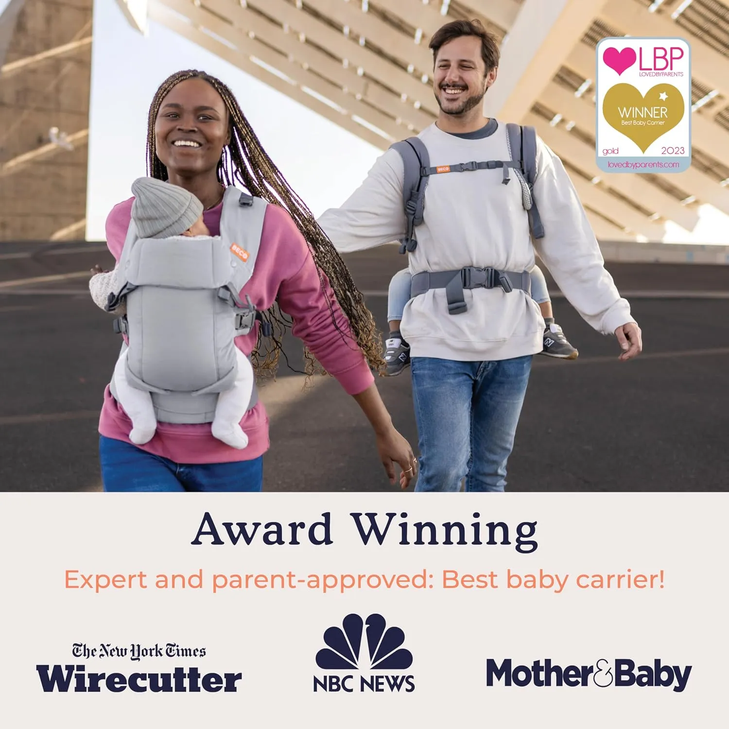 Beco Baby Carrier Gemini Newborn to Toddler-Front, Back and Hip Seat Carrier,Baby Carrier Backpack & Baby Front Carrier with Adjustable Seat,Ergonomic Baby Holder 7-35lbs (Grey)