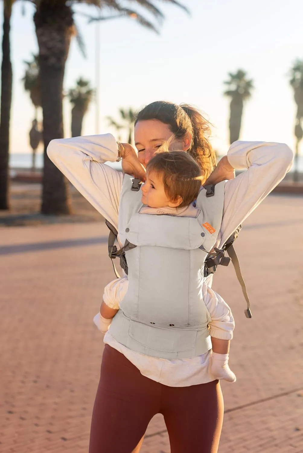 Beco Gemini Baby Carrier Newborn to Toddler - Front, Back and Hip Seat Carrier, Baby Carrier Backpack & Baby Front Carrier with Adjustable Seat, Ergonomic Baby Holder Carrier 7-35lbs (Ecru)
