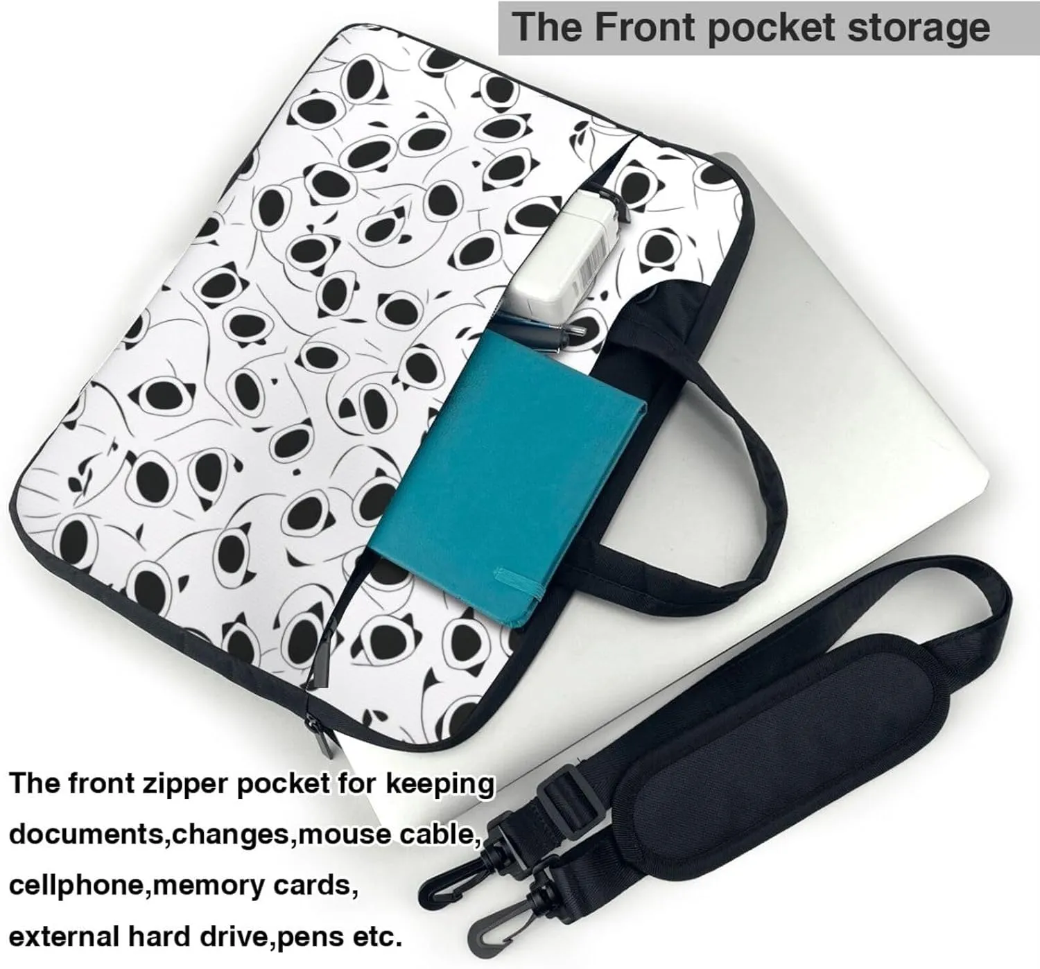 Bee And Flowers Laptop Shoulder Bag Notebook Computer Case Briefcase With Shoulder Straps And Handle