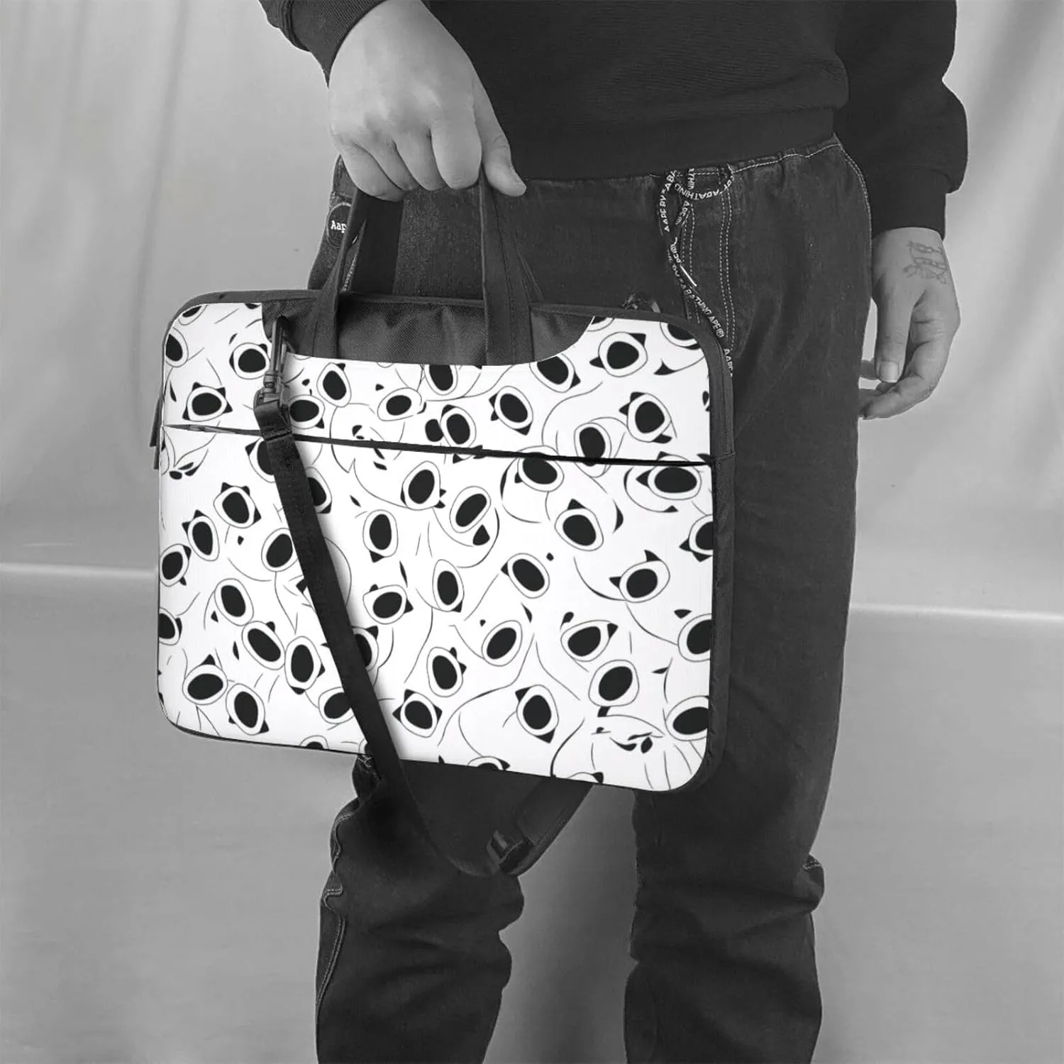 Bee And Flowers Laptop Shoulder Bag Notebook Computer Case Briefcase With Shoulder Straps And Handle