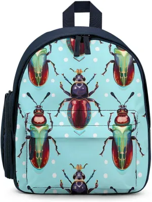 Beetles and Insects Funny Backpack Small Casual Daypack Purse Travel Bag with Adjustable Strap Cute Print