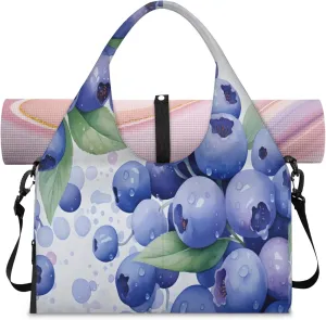 Berry Juiciness Waterproof Gym Bag for Men Women, Sports Duffel Bag with Shoe Compartment Yoga Mat Holder, Portable Large Travel Bag for Fitness, Camping, Weekend Trips