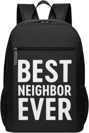 Best Neighbor Ever Travel Laptop Backpack, Business Anti Theft Slim Sturdy Laptops Backpacks, College Computer Bag Gift for Men & Women Fits 17 Inch Notebook,Black