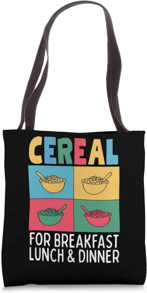 Best Retro Cereal For Men Women Kids Food Lovers Breakfast Tote Bag