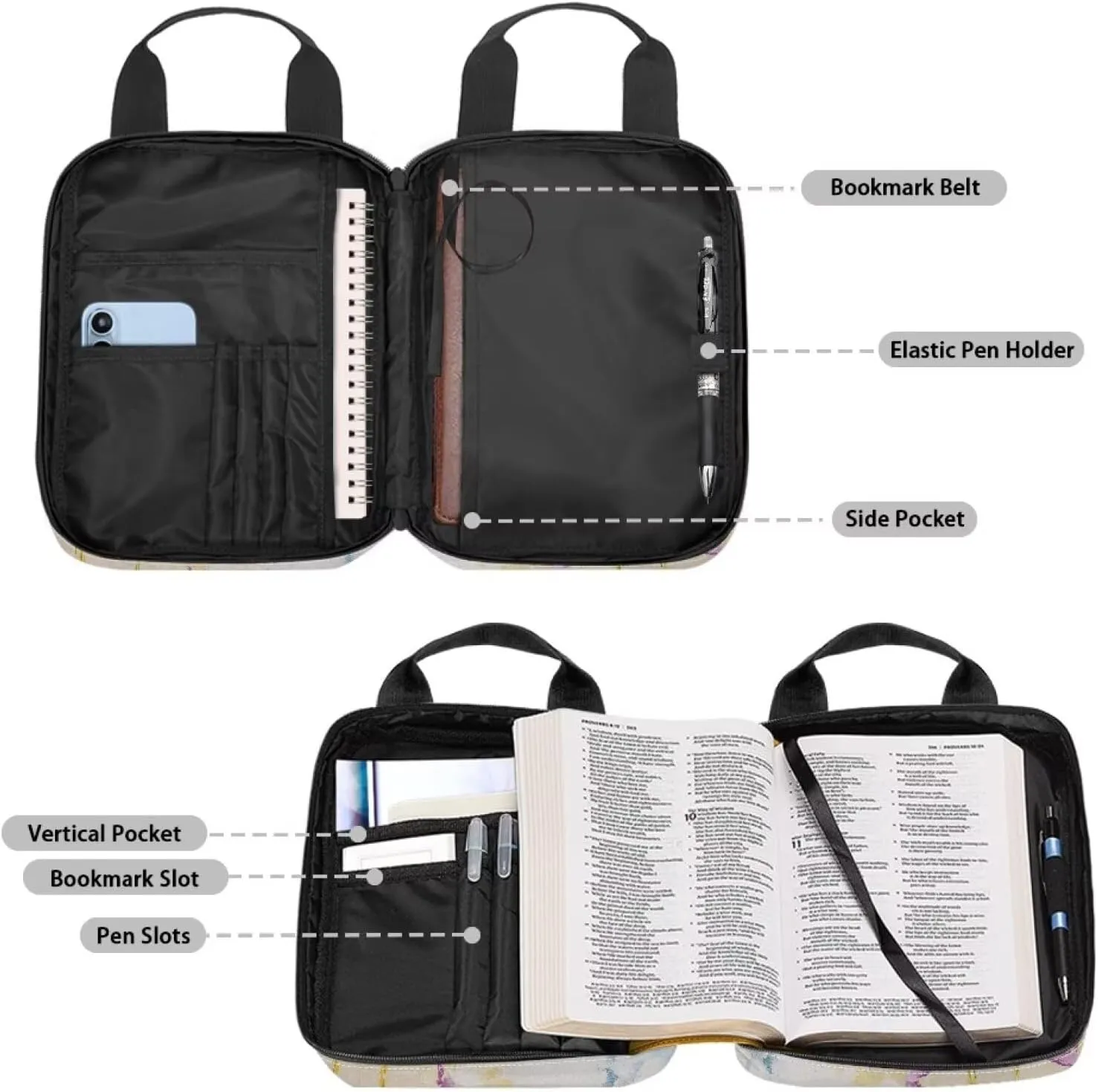 Bible Accessories Kit Bible Covers for Women Men with Pockets Personalized Bible Covers for Women Men