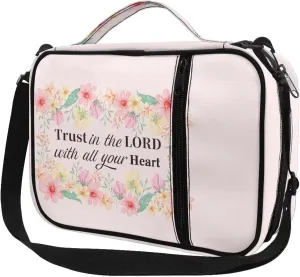 Bible Cover Crossbody Bible Bag for Women Girls Pink Verse Portable Carrying Case with Adjustable Strap Waterproof Bible Tote Bag Lightweight Travel Work Accessory
