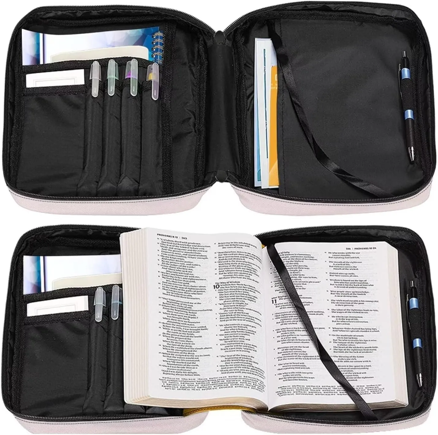 Bible Cover Crossbody Bible Bag for Women Girls Pink Verse Portable Carrying Case with Adjustable Strap Waterproof Bible Tote Bag Lightweight Travel Work Accessory