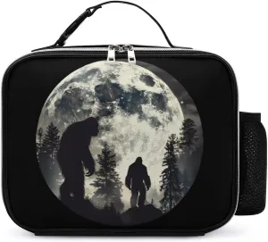 Bigfoot Forest Moon Novelty Lunch Bag Insulated Holder Lunch Box Tote Handbag with Buckled Handle