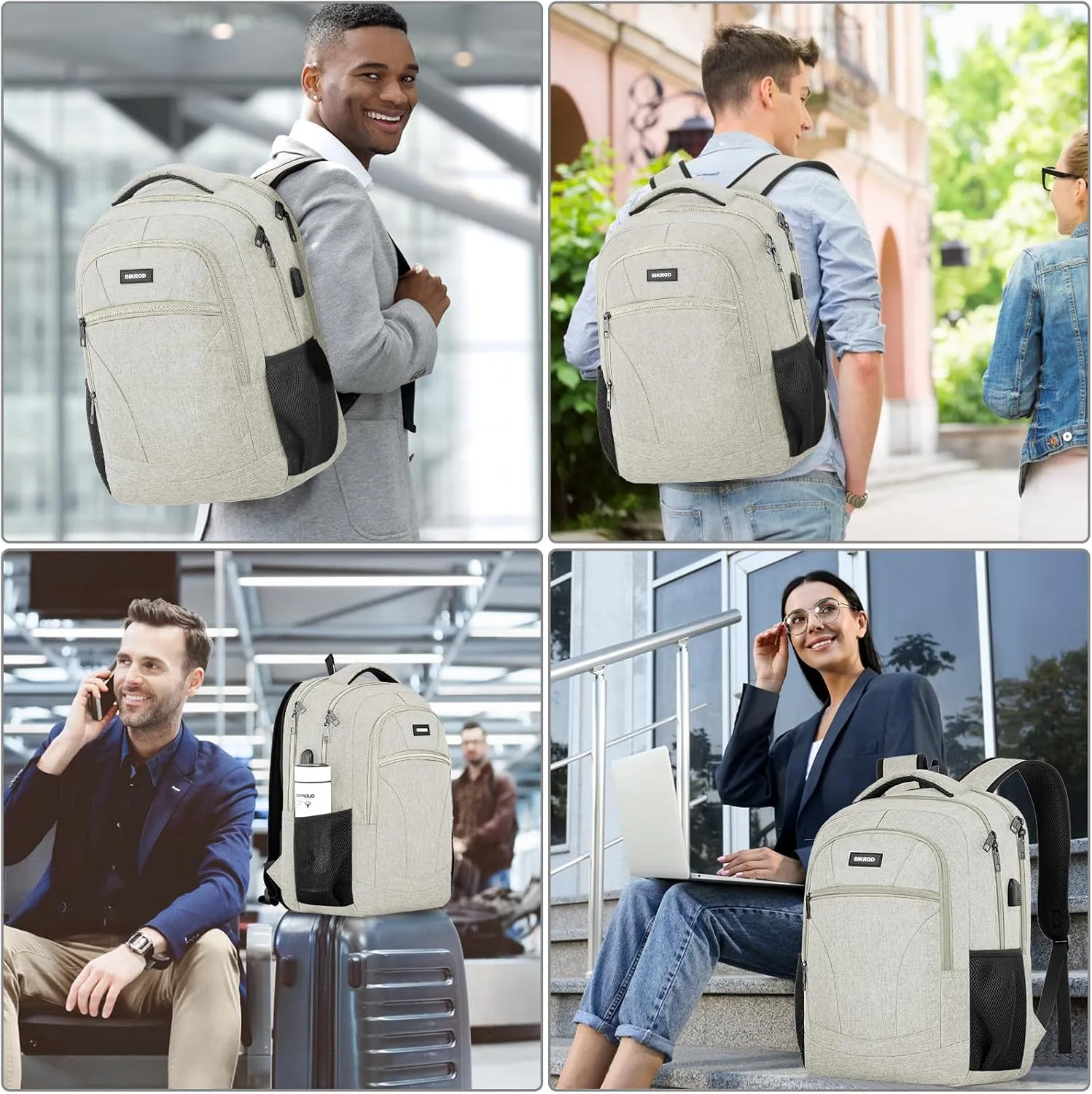 BIKROD Backpack for Boys Men, School Backpack for Teens Girls, Lightweight Casual High School Bookbag, Daily-use Travel Laptop Backpack with USB Charging Port Fits 15.6 Inch Notebook