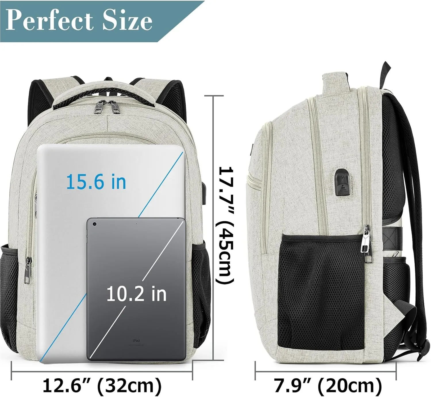 BIKROD Backpack for Boys Men, School Backpack for Teens Girls, Lightweight Casual High School Bookbag, Daily-use Travel Laptop Backpack with USB Charging Port Fits 15.6 Inch Notebook