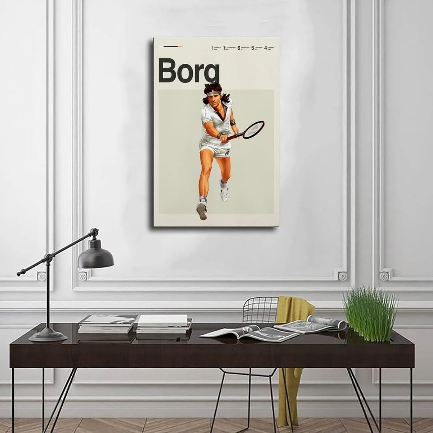 Bjorn Borg Poster Tennis Picture Canvas Poster Wall Art Decor Print Picture Paintings for Living Room Bedroom Decoration Unframe:16x24inch(40x60cm)