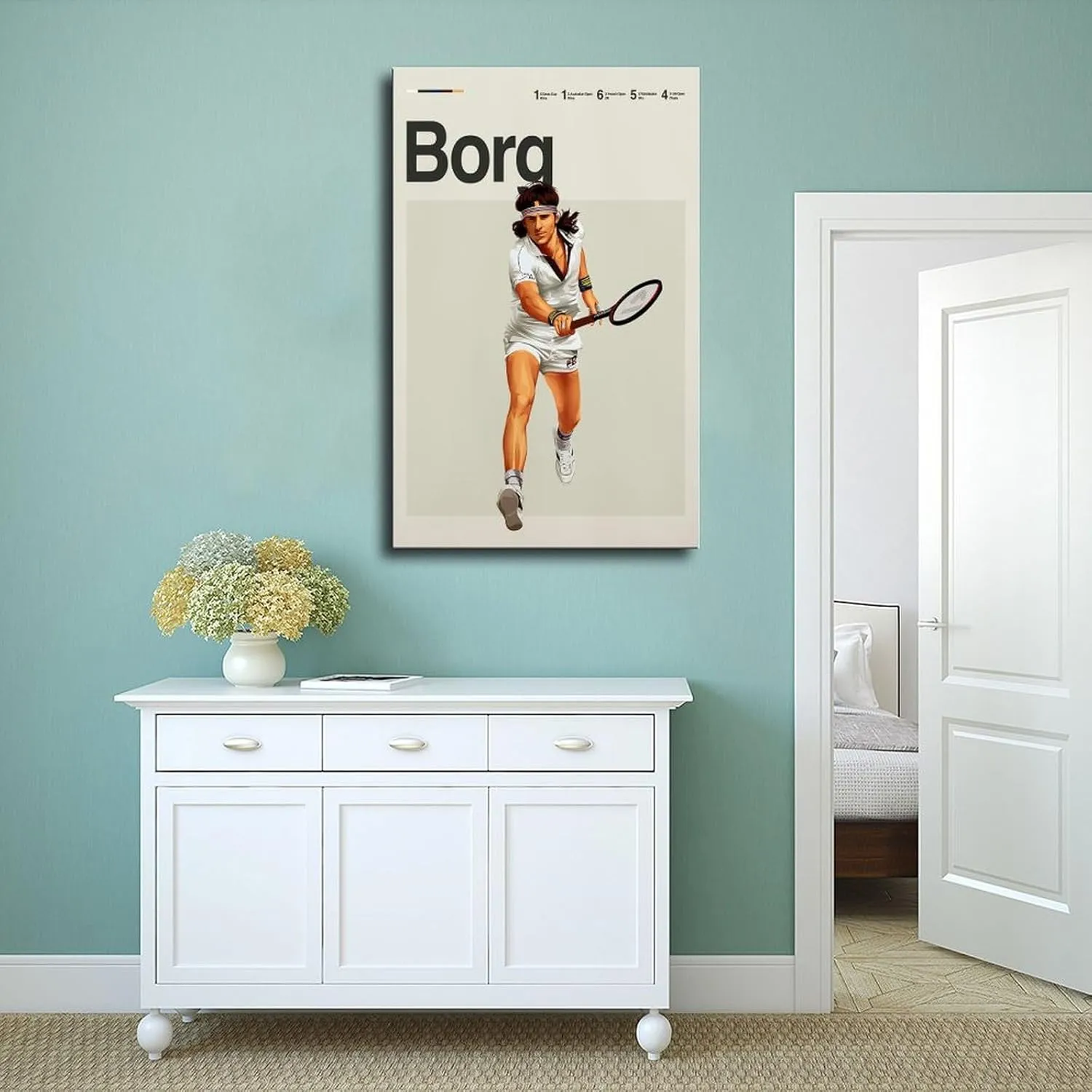Bjorn Borg Poster Tennis Picture Canvas Poster Wall Art Decor Print Picture Paintings for Living Room Bedroom Decoration Unframe:16x24inch(40x60cm)