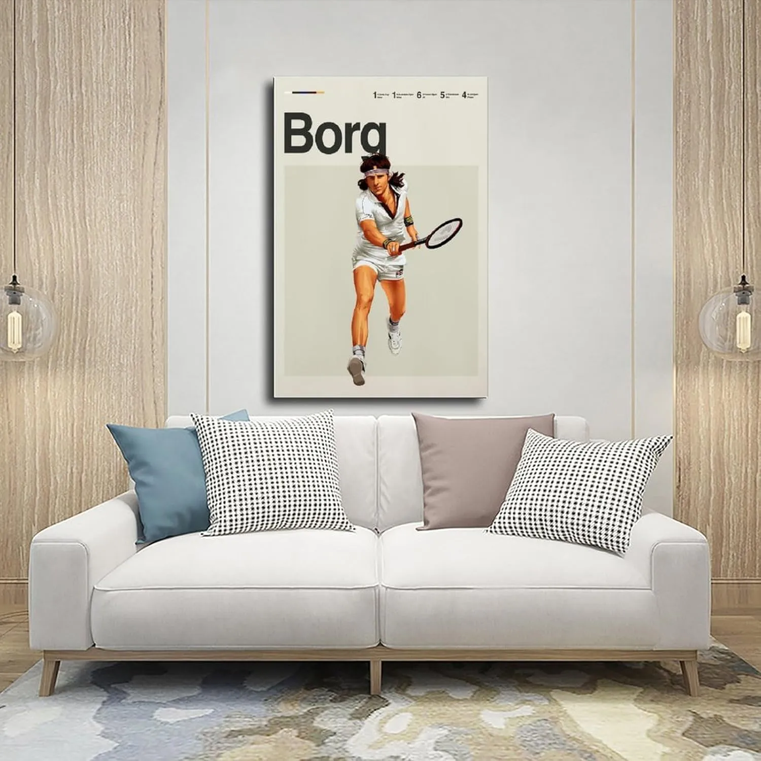 Bjorn Borg Poster Tennis Picture Canvas Poster Wall Art Decor Print Picture Paintings for Living Room Bedroom Decoration Unframe:16x24inch(40x60cm)