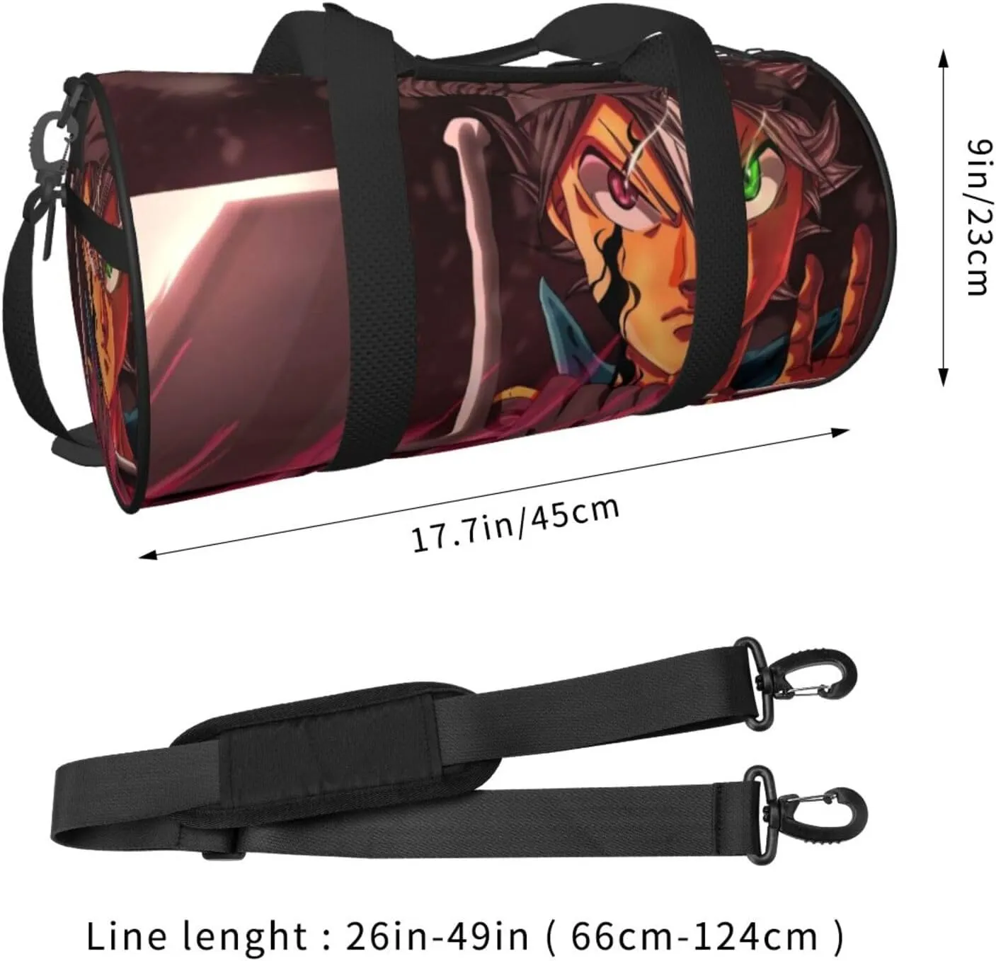 Bl-ack Clover Travel Bag for Men Women Duffel Roundlarge Capacity Sport Gym Bag