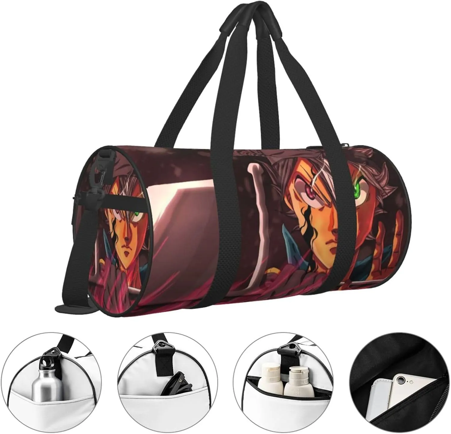 Bl-ack Clover Travel Bag for Men Women Duffel Roundlarge Capacity Sport Gym Bag