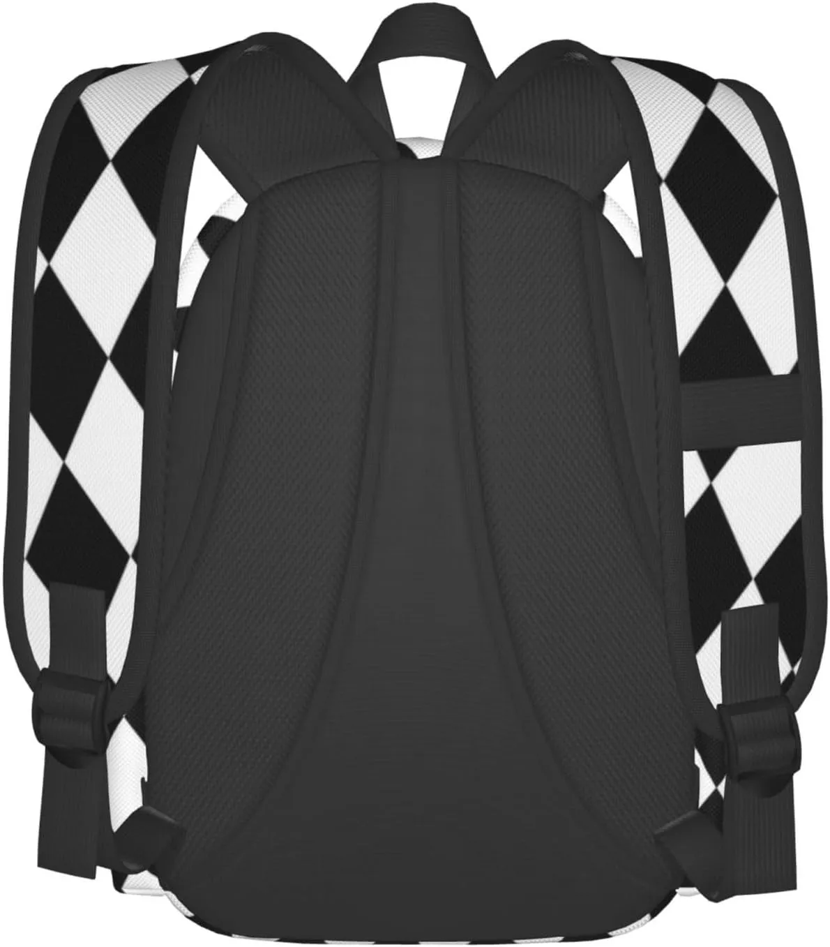 Black And White Diamond Flower Multipurpose School Bag Bookbag for Teenage Boys Girls Daily Backpack