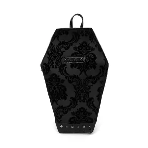 Black Damask Coffin Shaped Backpack