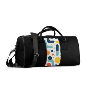 Black Mixed Duffel Bag Geometric Genesis