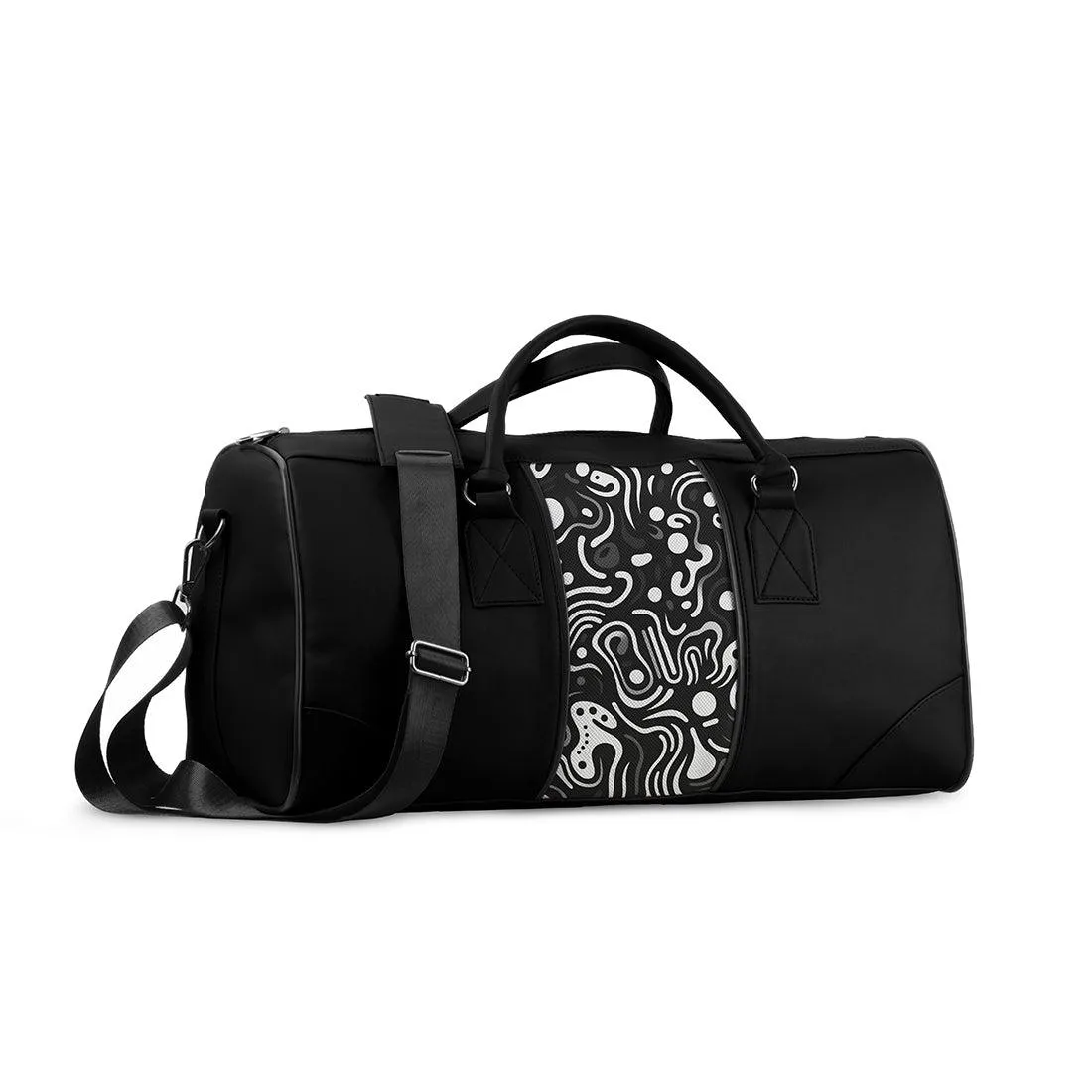 Black Mixed Duffel Bag Monochrome Maelstrom