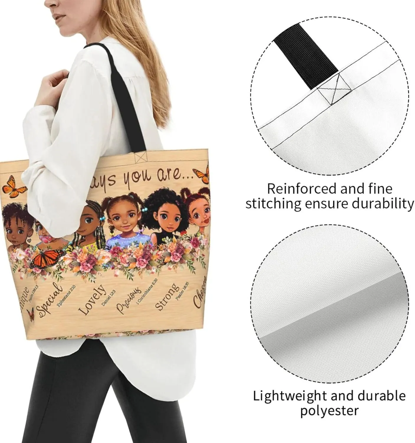 Black Queen Women Tote Bag African American Tote Bag Shoulder Handbag Fashion Casual Shoulder Bag