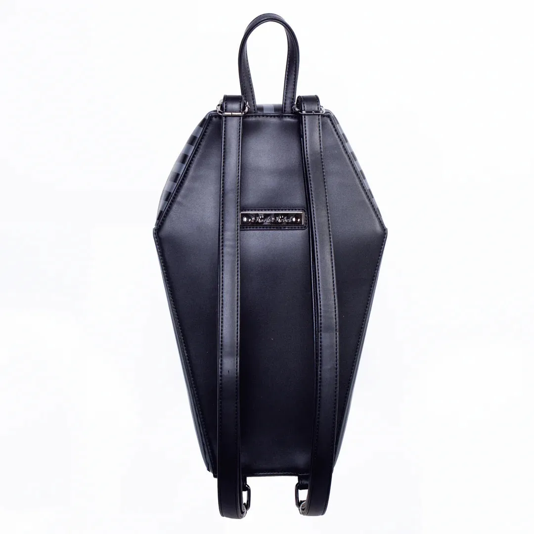 Black/Gray Striped Coffin Backpack