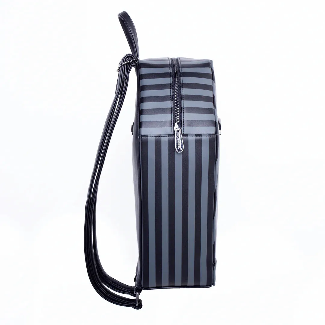 Black/Gray Striped Coffin Backpack