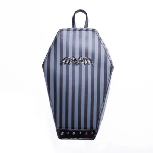 Black/Gray Striped Coffin Backpack