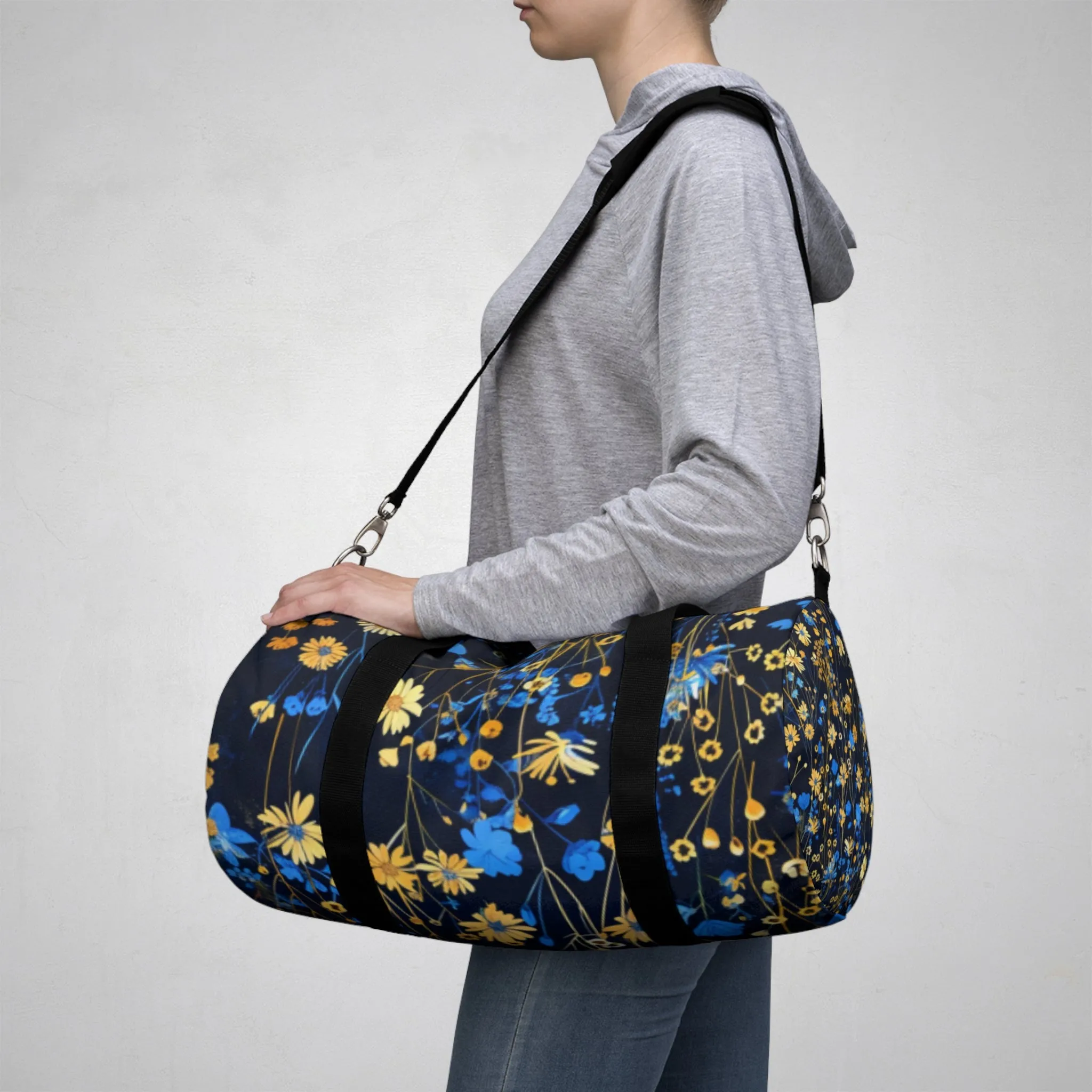 Blue & Gold Wild Flowers 2 Duffel Bag