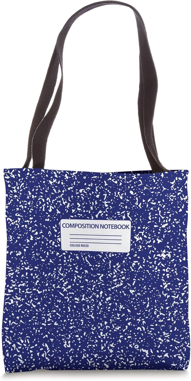 Blue Composition Notebook Pattern Tote Bag