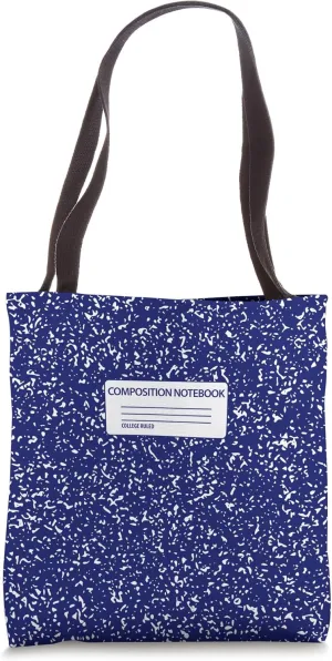 Blue Composition Notebook Pattern Tote Bag
