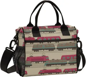 Boccsty Stylized Trains Railway Junction Kids Reusable Lunch Box Boys Girls Insulated Lunch Bag Women Men Cooler Tote Bag Organizer Meal Prep for School Office Picnic S