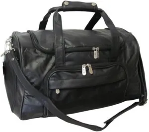 Bohemian Bliss Leather Duffel/Sports Bag, 18"x11"x10.5" - Half-Cylinder Design, Spacious Compartment, Ventilated Shoe Slot, Detachable Strap, Unisex, Durable Leather