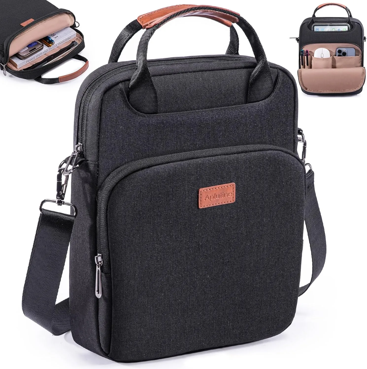 Book Carrying Bag with Shoulder Strap - Sturdy Book Sleeve with Zipper for Book Lovers - Book Bag for Study Suppliers- Book Cover for Paperback -Book Pouch -Book Carrier - Book Protector Case