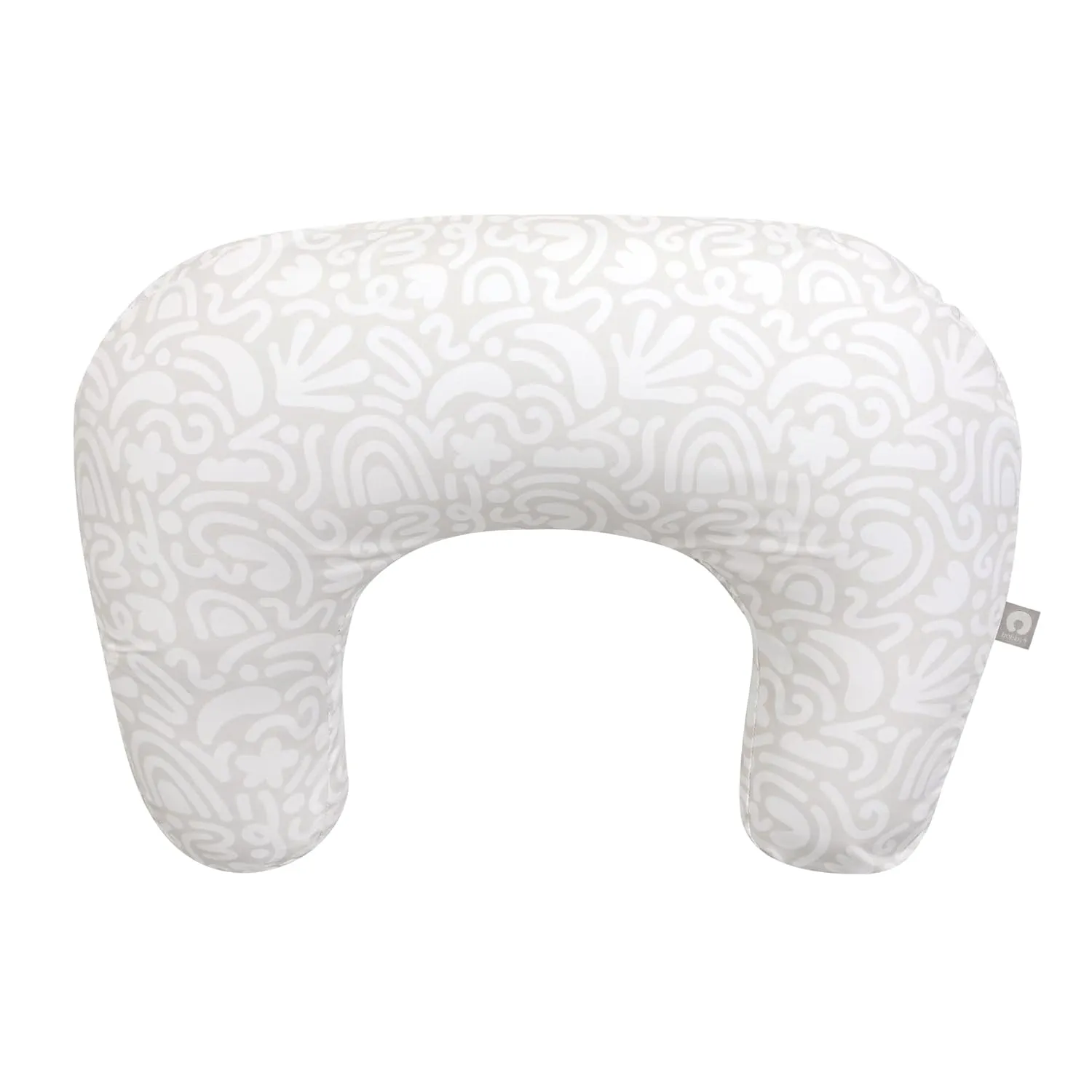 Boppy Nursing Pillow, Cream Retro Squiggles, Larger, More Supportive Pillow for Breastfeeding and Bottle Feeding; Firmer Fill, Higher Lift, Larger Area Than Original Nursing Pillow; JPMA Certified