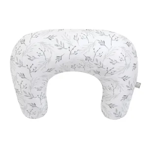 Boppy Nursing Pillow, Gray Gentle Leaves, Larger, More Supportive Pillow for Breastfeeding and Bottle Feeding; Firmer Fill, Higher Lift, Larger Area Than Original Nursing Pillow; JPMA Certified