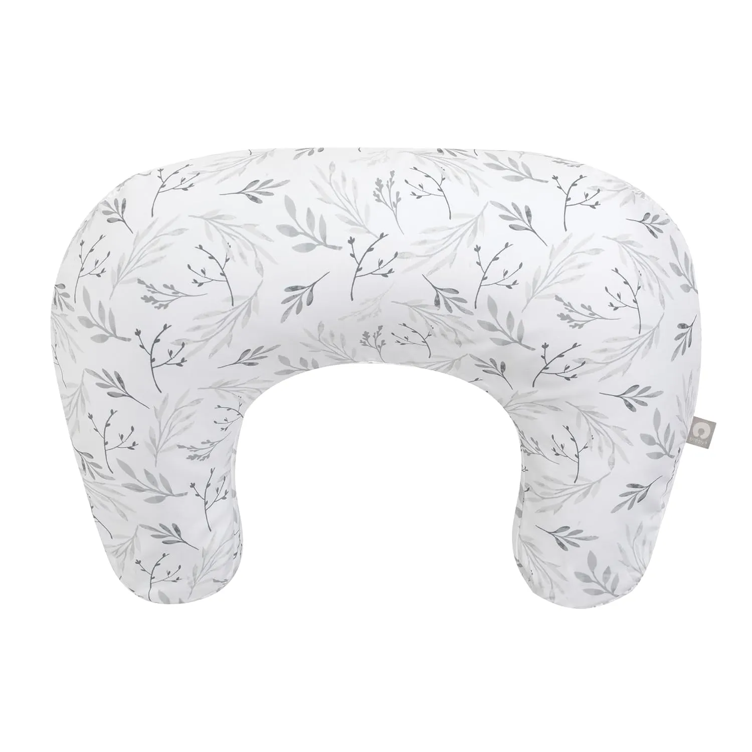 Boppy Nursing Pillow, Gray Gentle Leaves, Larger, More Supportive Pillow for Breastfeeding and Bottle Feeding; Firmer Fill, Higher Lift, Larger Area Than Original Nursing Pillow; JPMA Certified