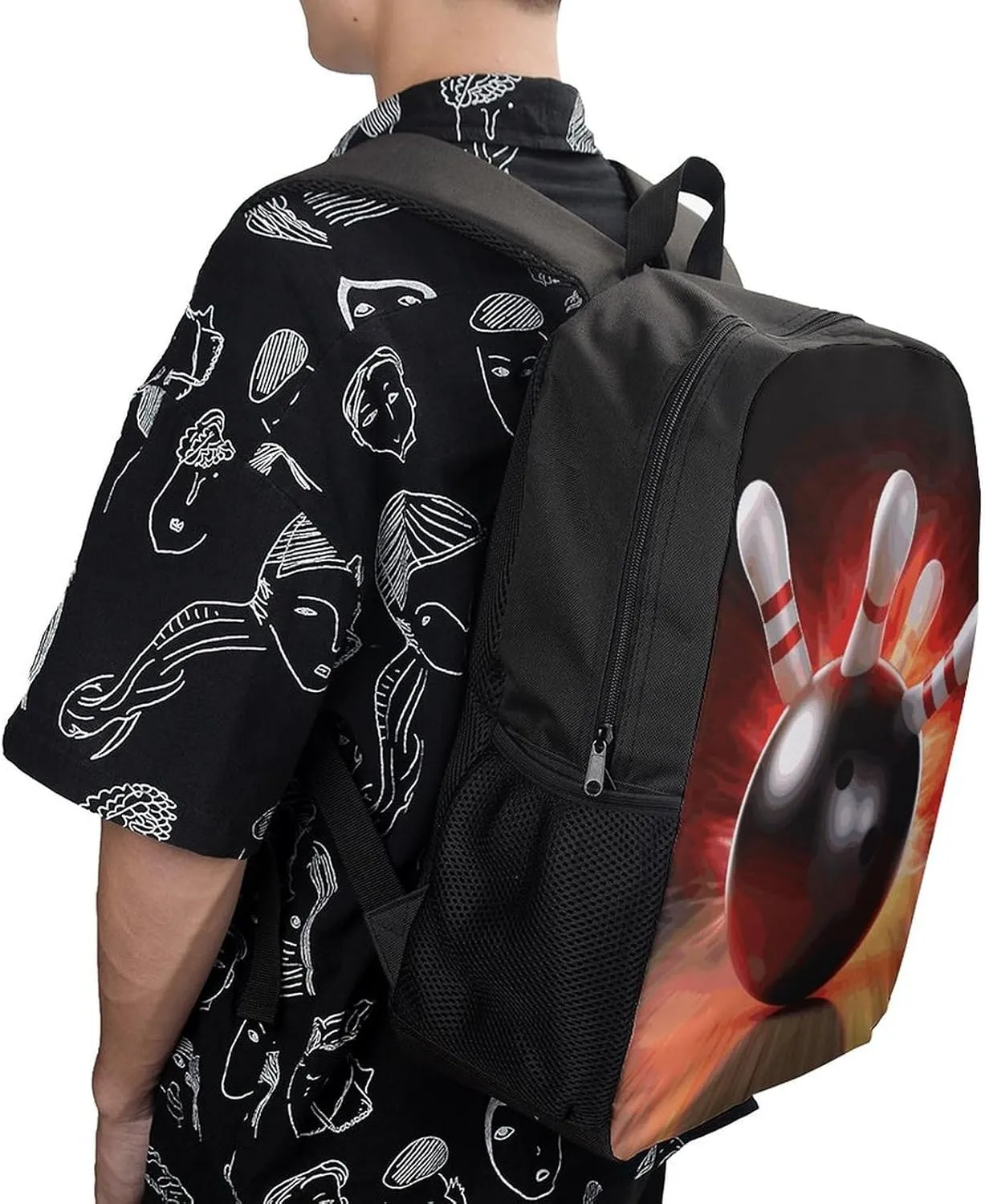 Bowling Ball Backpack, Laptop Backpack for Men, 17 Inch Travel Hiking Daypack, Casual Backpack