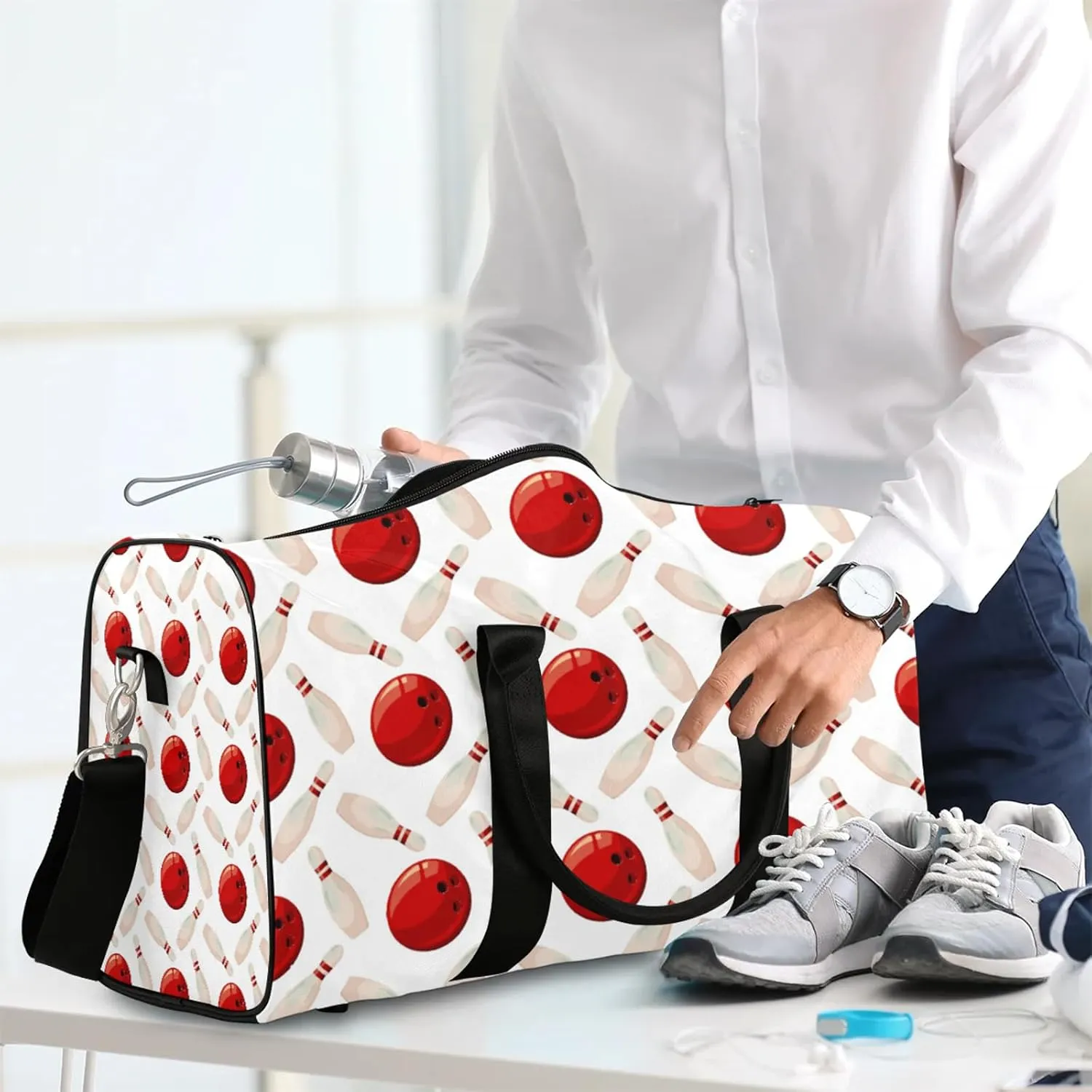 Bowling Ball Travel Duffle Bag, Weekender Bags for Women Men Sports Carry on Overnight Bag Waterproof Gym Bags, Hospital Bag for Labor and Delivery