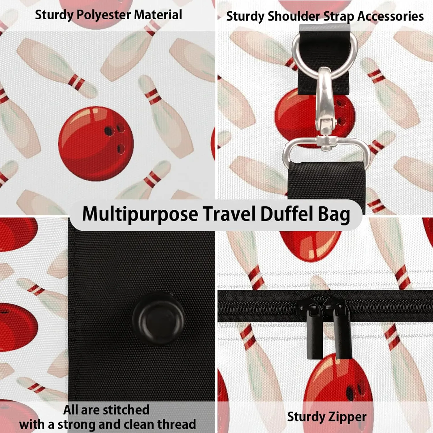 Bowling Ball Travel Duffle Bag, Weekender Bags for Women Men Sports Carry on Overnight Bag Waterproof Gym Bags, Hospital Bag for Labor and Delivery