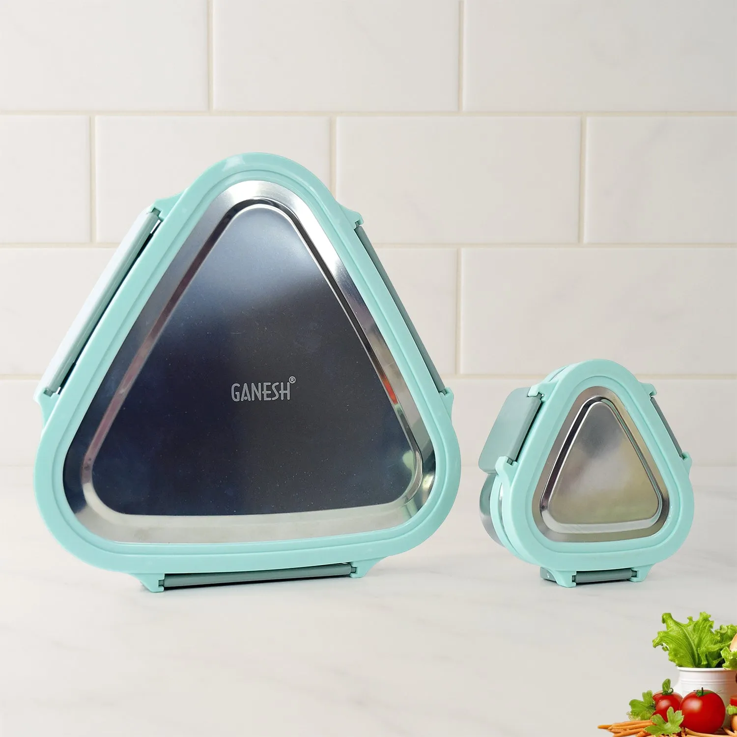 Box Ganesh Triangle Stainless Efficient global logistics Lunch Trinity Set Bluetooth-enabled 2-Piece Steel