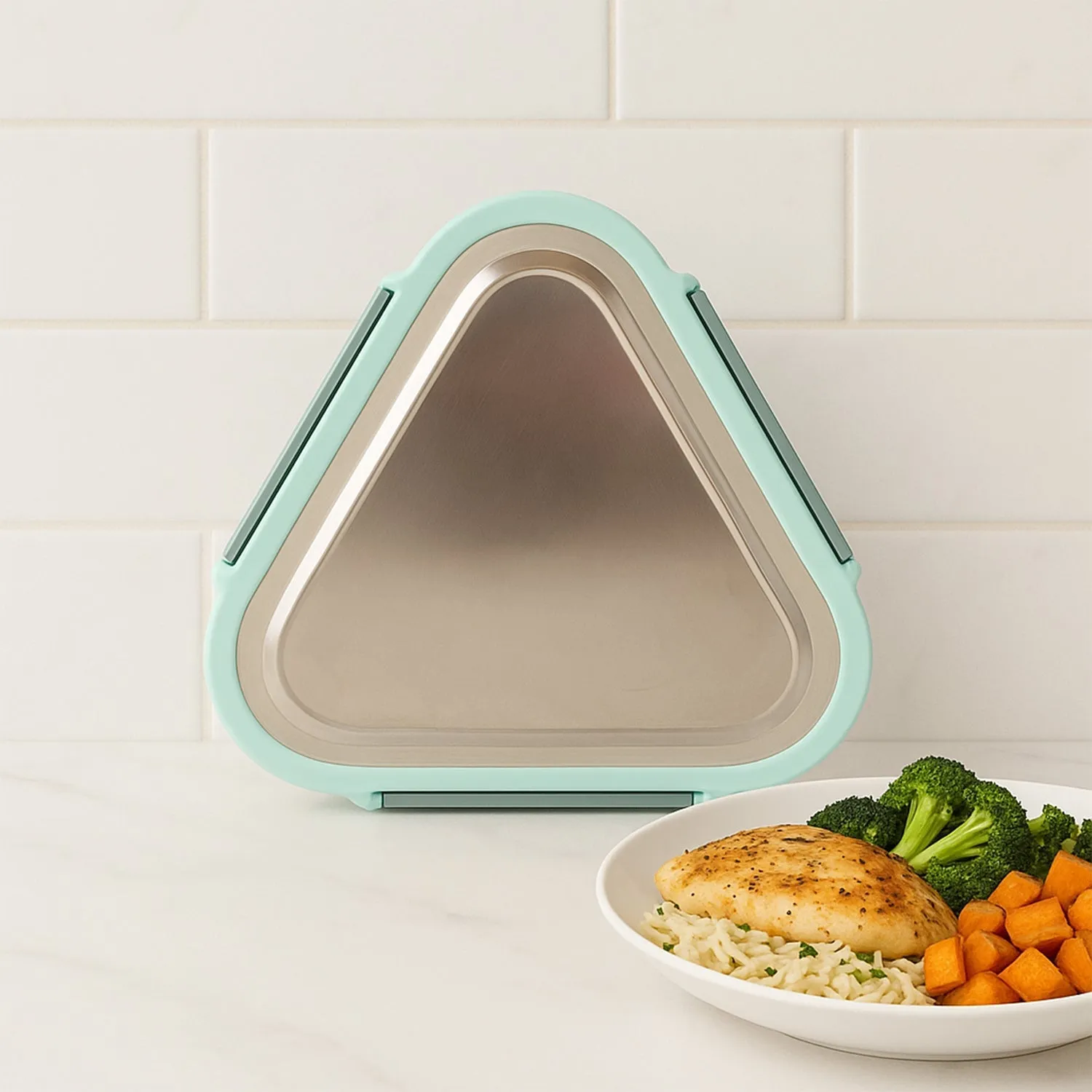 Box Ganesh Triangle Stainless Efficient global logistics Lunch Trinity Set Bluetooth-enabled 2-Piece Steel