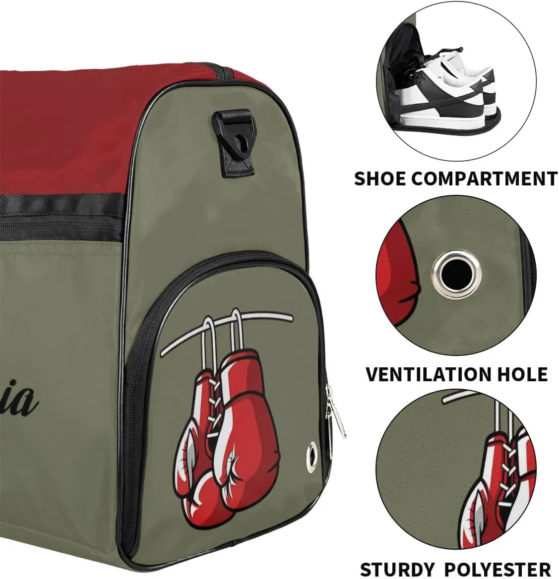Boxing Bag Large Gym Bag Custom Duffel Bag for Women Luggage Bag for Adults Weekender Carry on Duffle Bags Men Football Bags for Equipment