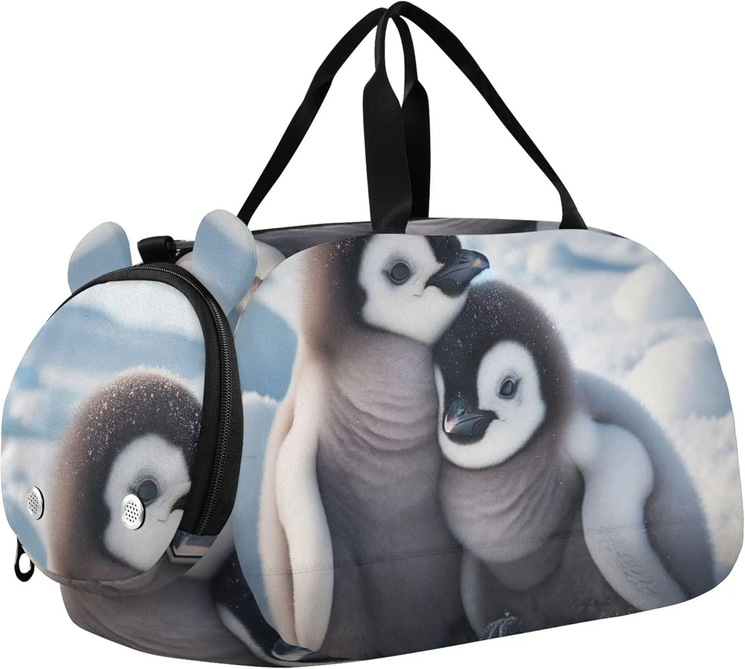 Boys Carry on Duffel Bag Cute Penguin Overnight Weekender Duffel Girls Duffle Bags for Travel Dance Duffle Bag