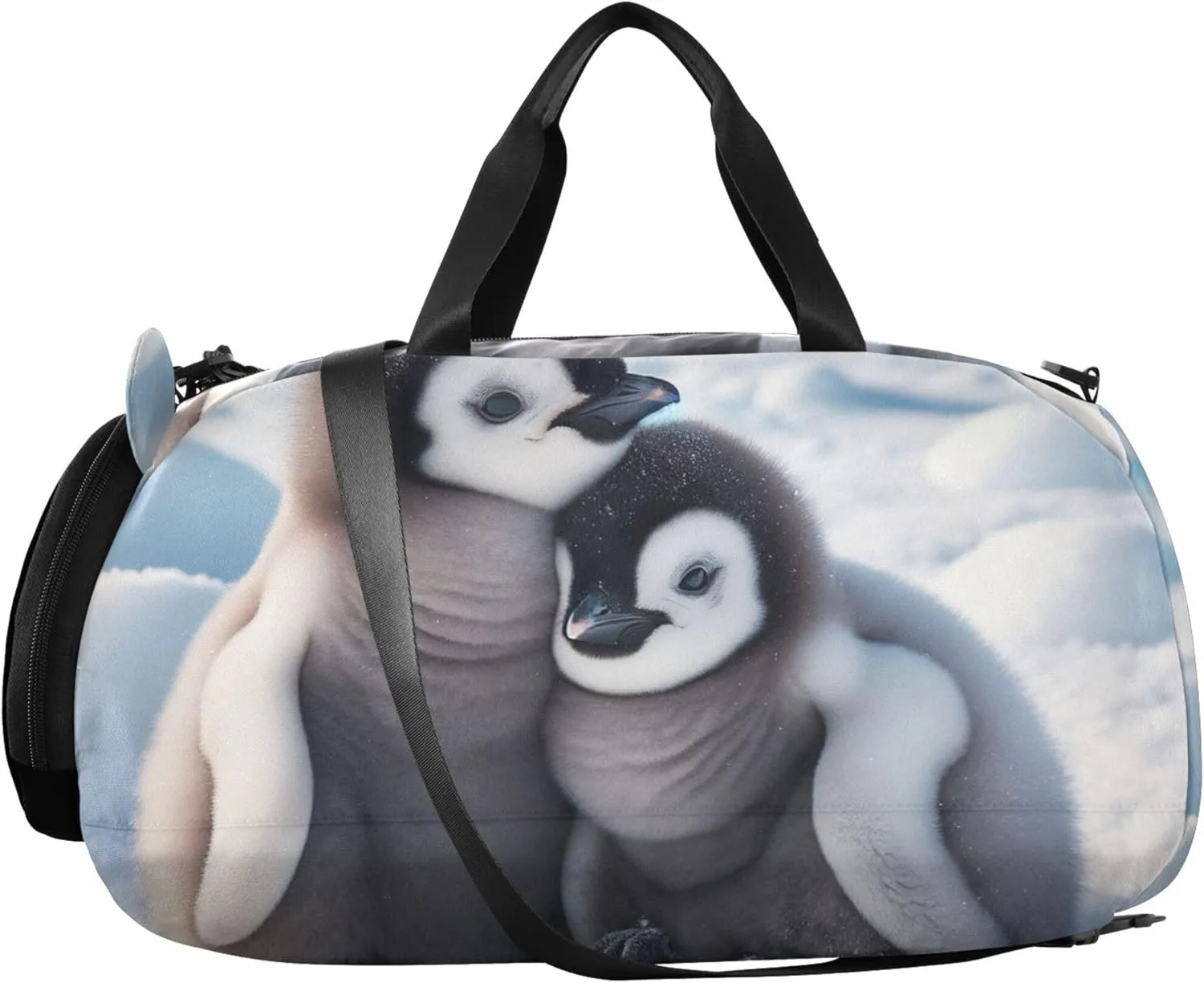 Boys Carry on Duffel Bag Cute Penguin Overnight Weekender Duffel Girls Duffle Bags for Travel Dance Duffle Bag
