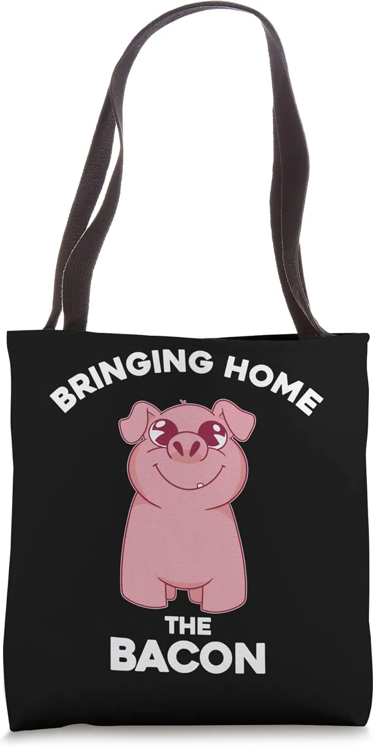 Bringing Home The Bacon Breakfast Meaty Bacon Tote Bag