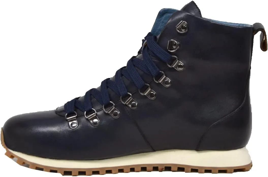 British Walker Alpine GT Designer Mens High Top Sneakers, Fitted, Vintage Lace Up, Handcrafted with Leather & Suede, Dual Fit Technology
