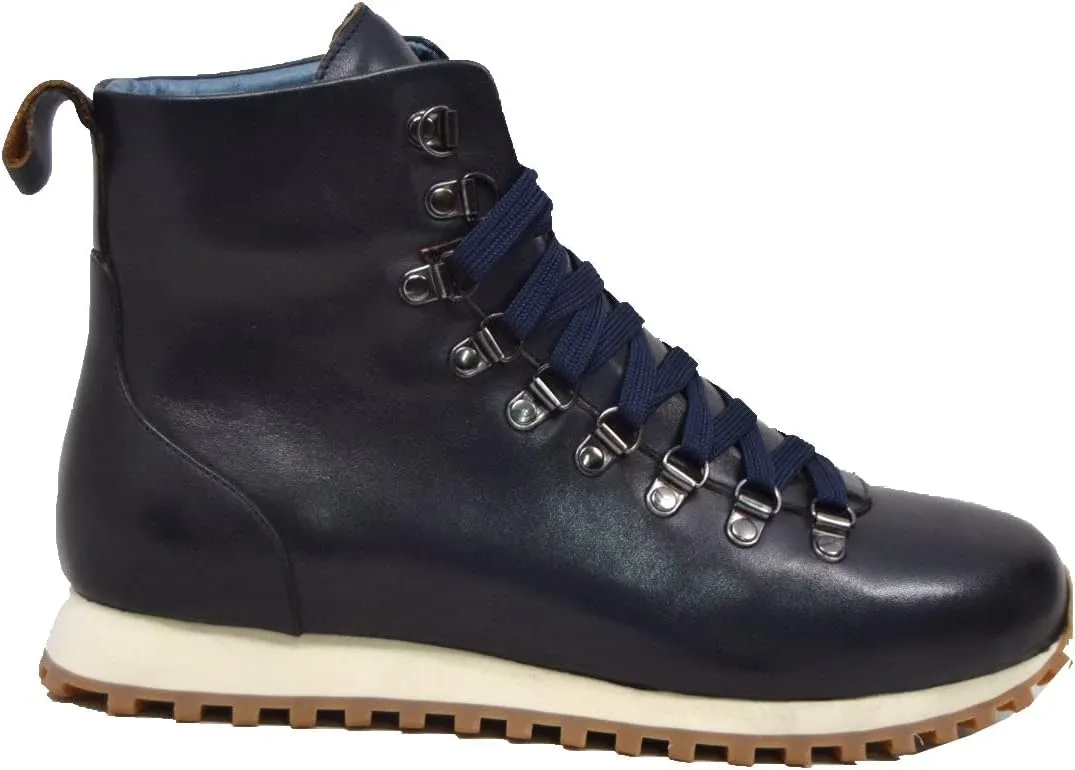 British Walker Alpine GT Designer Mens High Top Sneakers, Fitted, Vintage Lace Up, Handcrafted with Leather & Suede, Dual Fit Technology