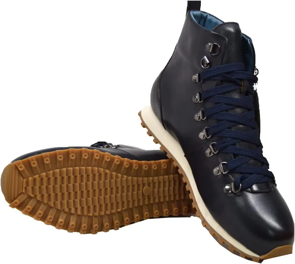 British Walker Alpine GT Designer Mens High Top Sneakers, Fitted, Vintage Lace Up, Handcrafted with Leather & Suede, Dual Fit Technology